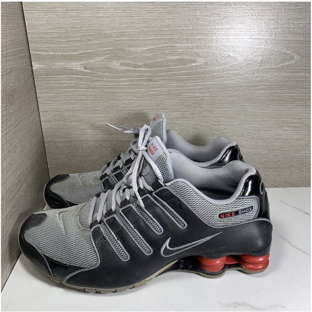 Nike Shox NZ Shoes Mens Gray Red Black 2011 Running Sneakers 378341-039 Sz 12